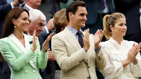 Kate Middleton next to Federer and his wife Mirka

