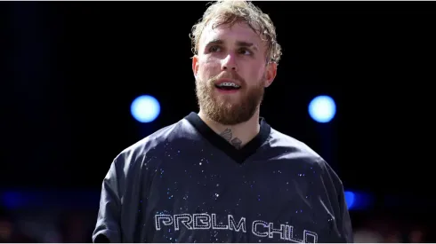 Jake Paul looks on as they enter the arena