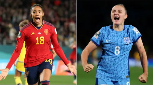 L-R: Salma Paralluelo from Spain and Georgia Stanway of England