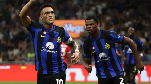 Lautaro Martínez of FC Internazionale celebrates after scoring
