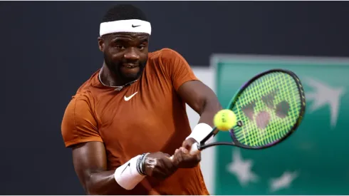 Frances Tiafoe of The United States plays a backhand
