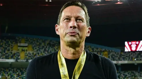 AVEIRO, PORTUGAL – AUGUST 9: Head coach, Roger Schmidt of SL Benfica celebrates after wins the Supercopa de Portugal Final match between SL Benfica v FC Porto at Estadio Municipal de Aveiro on August 9, 2023 in Aveiro, Portugal. (Photo by Octavio Passos/Getty Images)
