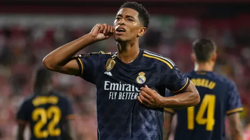 Jude Bellingham celebrates a goal for Real Madrid