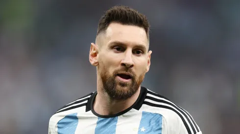 Lionel Messi playing for Argentina
