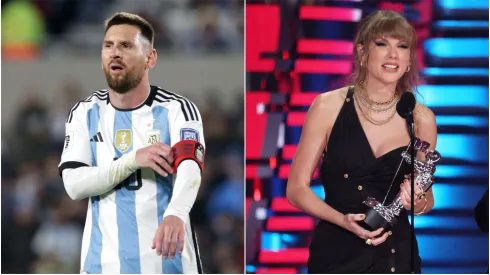 Lionel Messi (left) and Taylor Swift.
