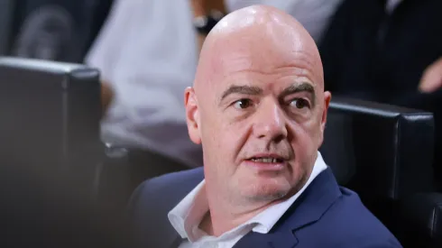 FIFA President Gianni Infantino watches the match between Inter Miami and the Houston Dynamo during the 2023 U.S. Open Cup Final at DRV PNK Stadium on September 27, 2023 in Fort Lauderdale, Florida.
