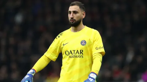 Gianluigi Donnarumma of Paris Saint-Germain looks on during a match.
