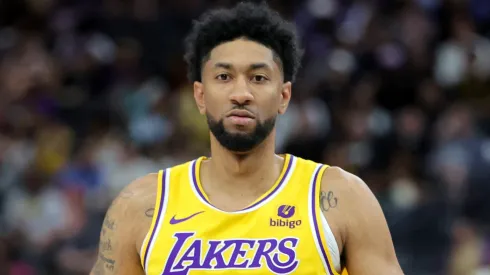Christian Wood playing for the Los Angeles Lakers.