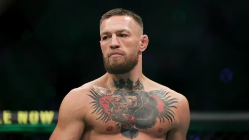 Conor McGregor of Ireland walks in the octagon before his lightweight bought against :Dustin Poirier during UFC 264: Poirier v McGregor 3 at T-Mobile Arena on July 10, 2021 in Las Vegas, Nevada.
