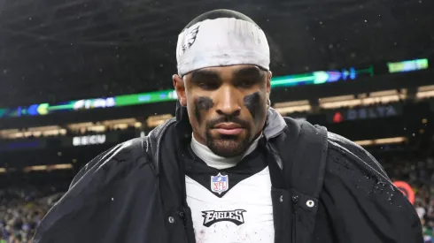 Jalen Hurts #1 of the Philadelphia Eagles walks off the field after the game against the Seattle Seahawks at Lumen Field on December 18, 2023 in Seattle, Washington.
