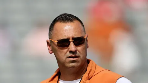 Head coach Steve Sarkisian of the Texas Longhorns 
