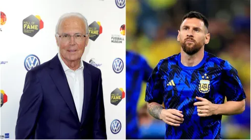 Franz Beckenbauer (left) and Lionel Messi
