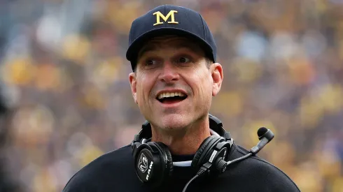 Jim Harbaugh coaching at Michigan
