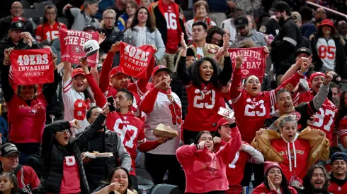 San Francisco 49ers fans at Allegiant Stadium.
