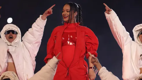 Rihanna during her Super Bowl LVII performance
