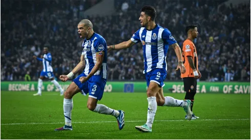 Pepe of FC Porto celebrates scoring
