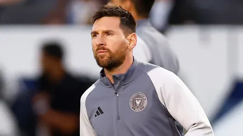 Lionel Messi #10 of Inter Miami CF warms-up prior to a game against the Los Angeles Galaxy at Dignity Health Sports Park on February 25, 2024 in Carson, California.
