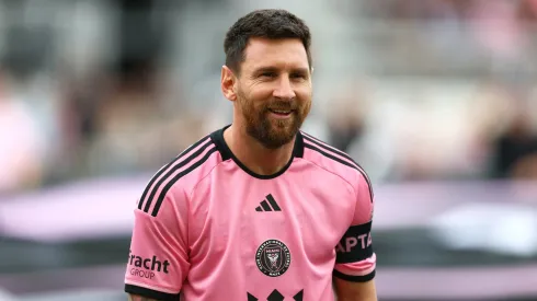 Lionel Messi #10 of Inter Miami CF reacts prior to a game against the Orlando City SC at Chase Stadium on March 02, 2024 in Fort Lauderdale, Florida.
