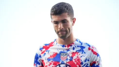 Christian Pulisic of The United States warms up prior to kick off of the International Friendly match between Saudi Arabia and United States at Estadio Nueva Condomina on September 27, 2022 in Murcia, Spain.
