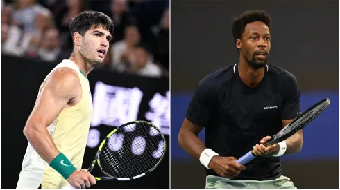 Carlos Alcaraz (L) and Gael Monfils (R)
