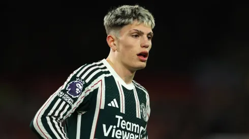 Alejandro Garnacho looks on during a game.
