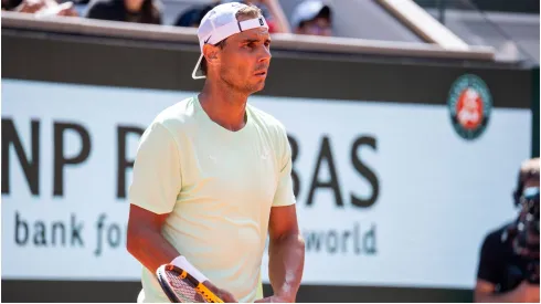 Rafael Nadal takes part in a practice