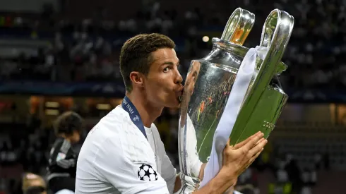 Cristiano Ronaldo of Real Madrid kisses the trophy after winning the UEFA Champions League Final match between Real Madrid and Club Atletico de Madrid at Stadio Giuseppe Meazza on May 28, 2016 in Milan, Italy.
