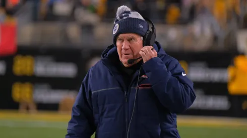 Head Coach Bill Belichick during the Pittsburgh Steelers vs New England Patriots game in Pittsburgh, PA.

