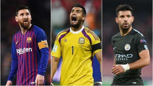 Messi (left), Romero (c), and Aguero.