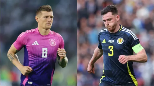 Toni Kroos (left) and Andy Robertson.
