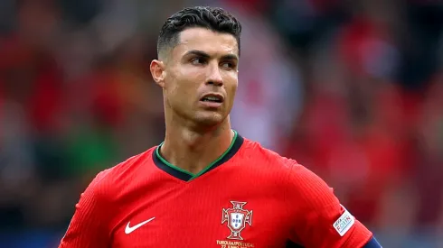 Cristiano Ronaldo of Portugal looks on during the UEFA EURO 2024 group stage match between Turkiye and Portugal at Football Stadium Dortmund on June 22, 2024 in Dortmund, Germany.
