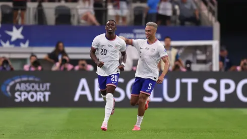 Folarin Balogun of United States celebrates after scoring the team's second goal during the CONMEBOL Copa America 2024 Group C match between United States and Bolivia at AT&T Stadium on June 23, 2024 in Arlington, Texas.