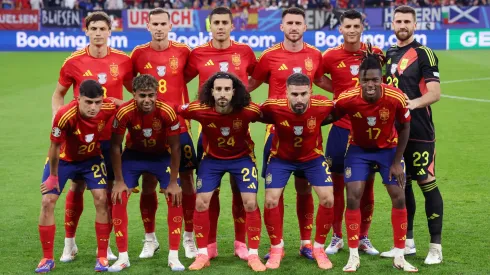 Players of Spain pose for a team photograph prior to the UEFA EURO 2024.