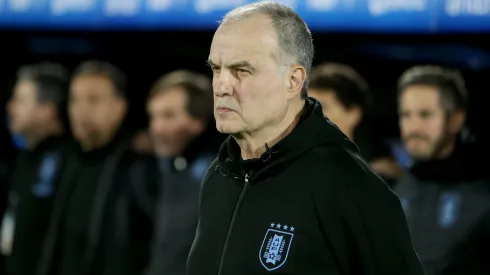 Marcelo Bielsa, head coach of Uruguay, looks on prior to a FIFA World Cup 2026 Qualifier match between Uruguay and Chile