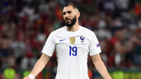 Karim Benzema of France reacts during the UEFA Euro 2020 Championship Group F match between Portugal and France
