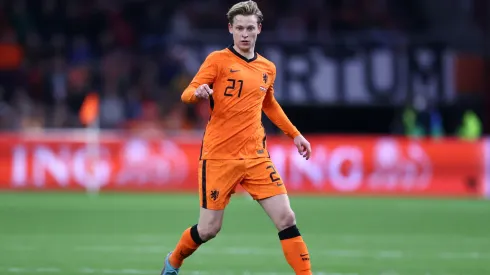 Frenkie de Jong of Netherlands in action during the international friendly match between Netherlands and Denmark
