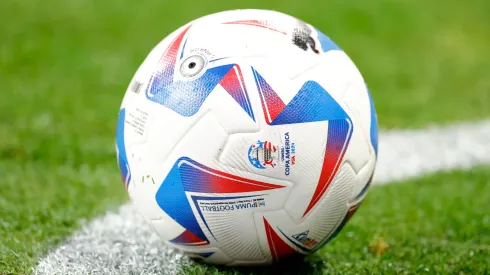  Detail of the match ball prior to the CONMEBOL Copa America group A match between Argentina and Canada.
