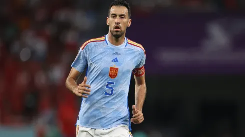 Sergio Busquets of Spain during the FIFA World Cup Qatar 2022 Round of 16 match between Morocco and Spain
