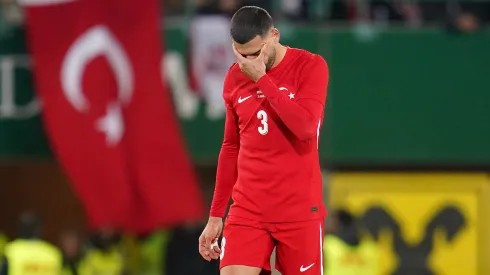 Merih Demiral looks dejected during the international friendly match between Austria and Turkiye at Ernst Happel Stadion.