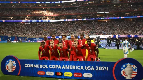 Players of Canada pose for a team photo during the CONMEBOL Copa America group A match between Argentina and Canada.
