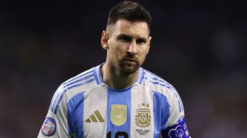 Lionel Messi of Argentina looks on during the CONMEBOL Copa America 2024 quarter-final match between Argentina and Ecuador
