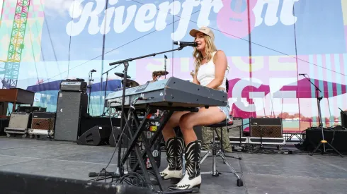 Ingrid Andress performs onstage during day three of CMA Fest 2024 at the Chevy Riverfront stage on June 08, 2024 in Nashville, Tennessee. 
