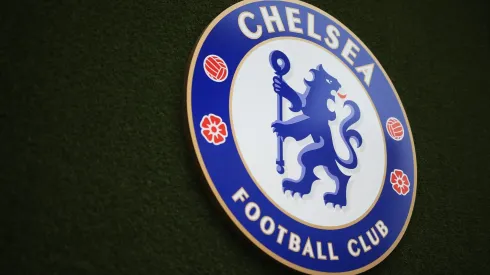 The Chelsea logo during the Premier League match between Chelsea and Burnley at Stamford Bridge on August 27, 2016 in London, England.
