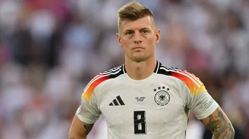 Toni Kroos (8) of Germany looking dejected and disappointed after losing a soccer game between the national teams of Spain and Germany.

