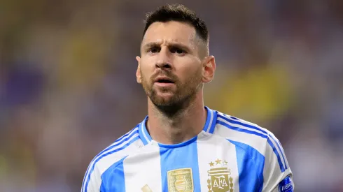 Lionel Messi of Argentina gestures during the Copa America 2024 Final match.
