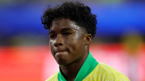 Endrick of Brazil walks out the pitch after the CONMEBOL Copa America 2024 Group D match between Brazil and Costa Rica