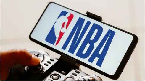 NBA logo on a phone

