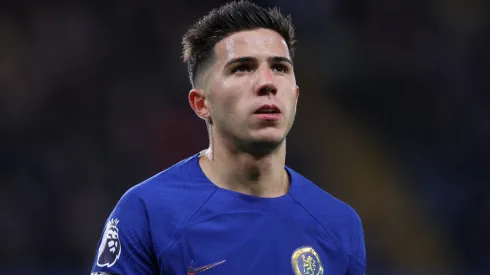Enzo Fernandez of Chelsea looks on during the Premier League match
