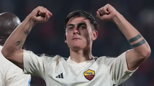 Paulo Dybala of AS Roma celebrates after scoring the team's third goal during the Serie A TIM match between AC Monza and AS Roma