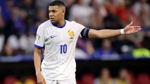 Kylian Mbappe of France gestures during the UEFA EURO 2024 Semi-Final match between Spain and France
